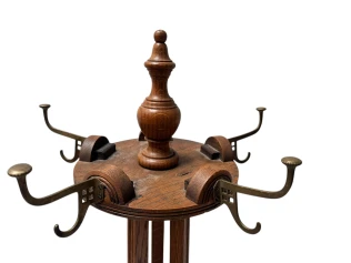 Arts & Crafts Coat Stand or Porte Manteau with Rotating Top, 1900s